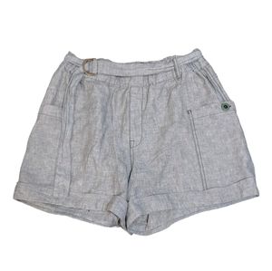 Anthropologie Hei Hei Gray Linen Blend High Waisted Cuffed Shorts Women's Size M